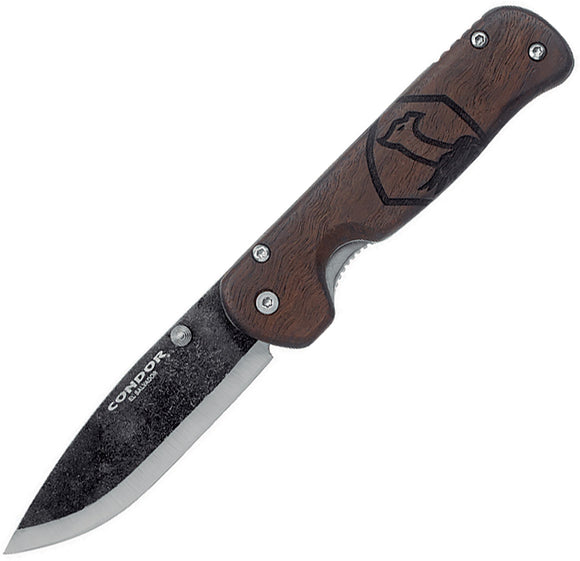 Condor Krakatoa Framelock Walnut Folding Pocket Knife 395242hc