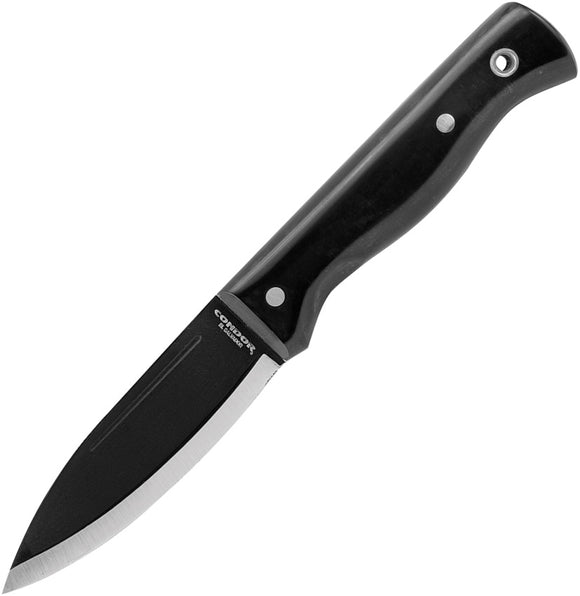 Condor Darklore Black Micarta 1095HC Fixed Blade Knife w/ Belt Sheath 395943HC