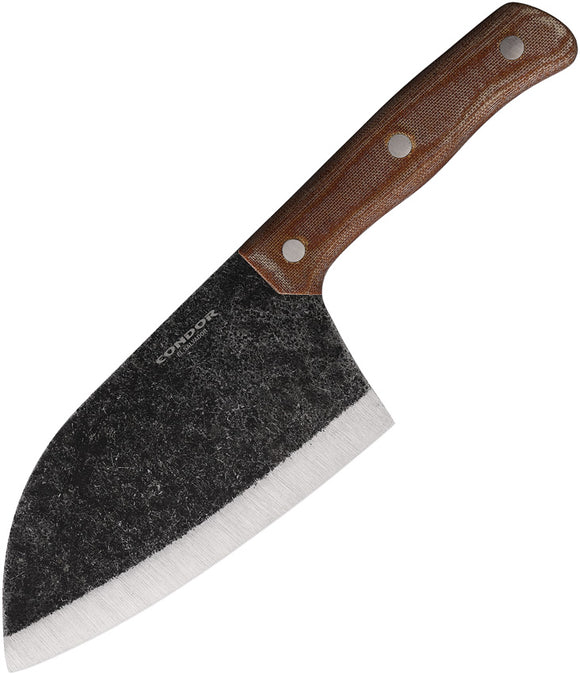 Condor Serbian Kuvar Cleaver Brown Micarta 1075HC Fixed Blade Knife 500962HC