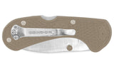 Condor Cadejo Lockback Tan Folding 14C28N Sandvik Drop Pt Pocket Knife 80525SK