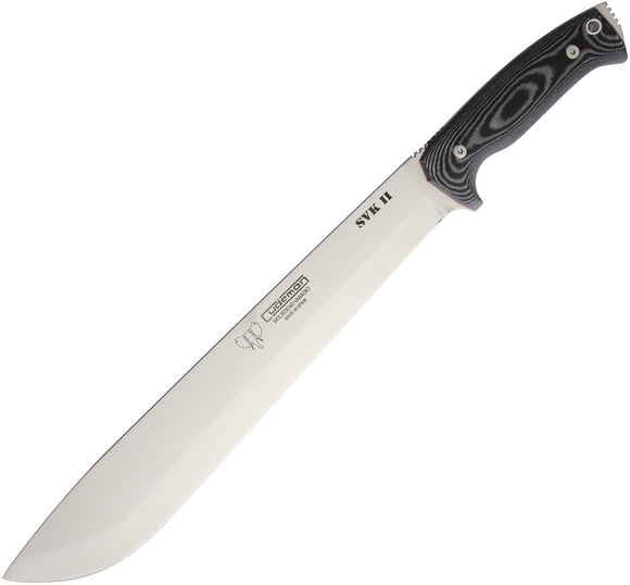 Cudeman SVK II Machete Black Micarta MoVa Fixed Blade Knife w/ Sheath 252M