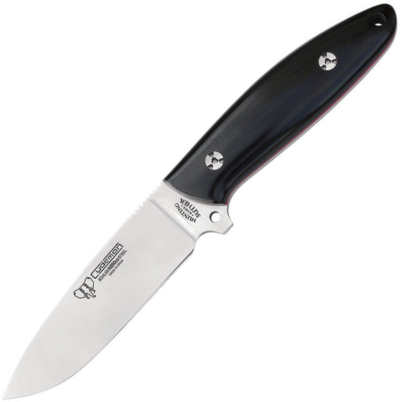 Cudeman Suther Black Micarta Bohler N690 Fixed Blade Knife w/ Belt Sheath 255M