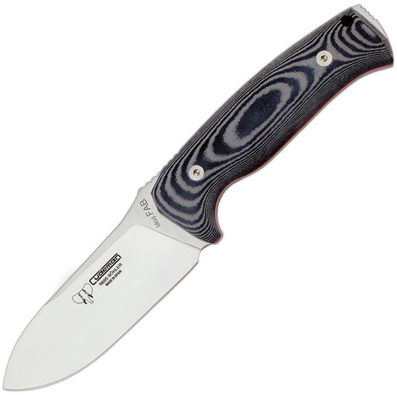 Cudeman Black Canvas Micarta Bohler N695 Fixed Blade Knife w/ Belt Sheath 298