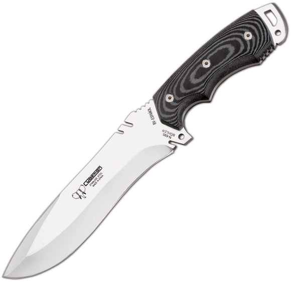 Cudeman Black Canvas Micarta Bohler N695 Fixed Blade Knife w/ Belt Sheath 299B