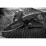 TOPS CUT Combat Utility Tool Steel Fixed Drop Blade Black Knife w/ Sheath