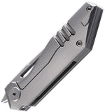 Cavol Shimo Framelock Gray Titanium Folding Bohler M390 Pocket Knife C05GACE