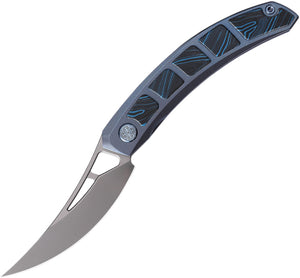 Cavol Kamasu Framelock Blue Titanium & G10 Folding M390 Pocket Knife C06BCE