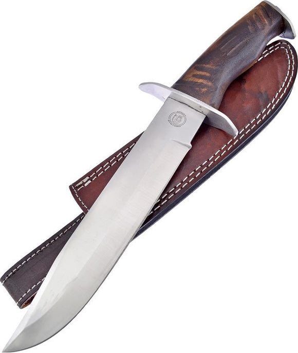 Frost Cutlery Brown Warrior Season Bowie Stainless Fixed Blade Knife