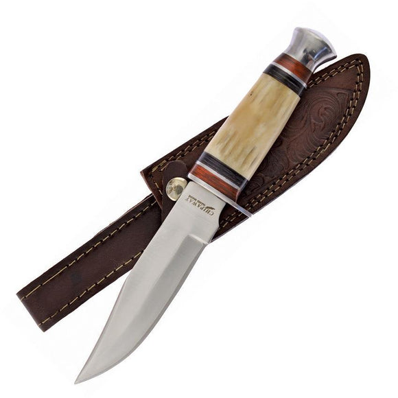 Frost Cutlery Chipaway Bowie Torch Bone & Pakkawood Handle Stainless Fixed Knife