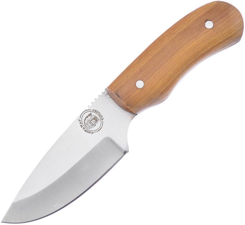 Frost Cutlery Chipaway Stainless Fixed Blade Olive Wood Handle Knife C ...