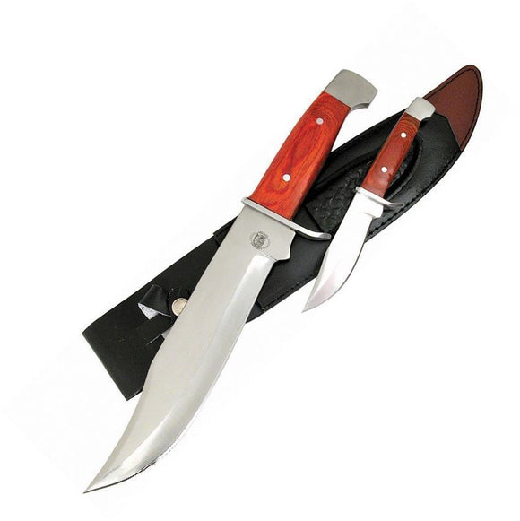 Frost Cutlery 2 Piece Chipaway Bowie Fixed Blade Pakkawood Knife Set