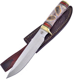 Frost Red Plains Chief Bowie Chipaway Bone Handle Stainless Fixed Knife