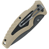 Defcon 5 Bravo Linerlock A/O Tan GFN/Carbon Fiber Folding 8Cr13MoV Knife K002