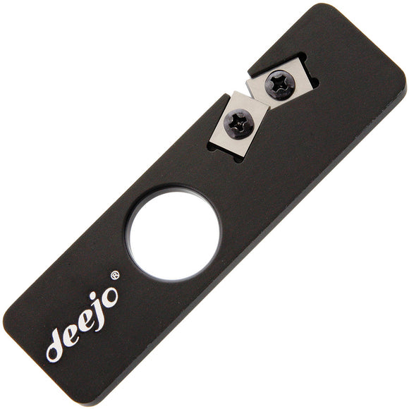 Deejo Knife Pocket Sharpener Double Face Tungsten Carbide Face Black Alum 029