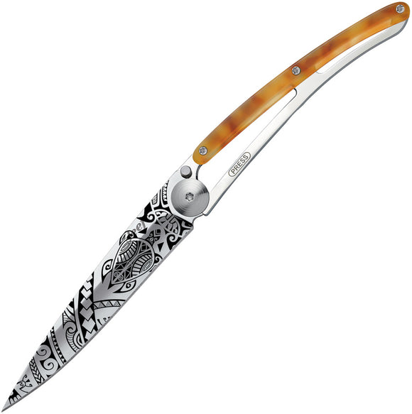 Deejo Tattoo Linerlck 37g Polynesian Folding Knife 1ac101