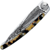 Deejo Tattoo Linerlock 37g Dragonfly  Folding Pocket Knife 1ac104