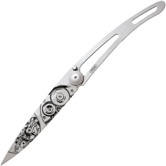 Deejo Tatto 37g Watchmaker Folding Stainless Mirror Finish Blade Knife 1AK010