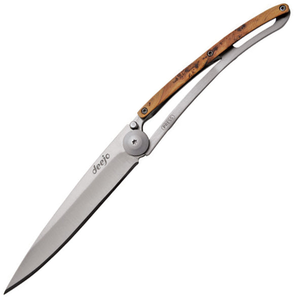 Deejo Juniper Wood Folding Pocket Knife - Matte Finish 37 Gram - 1cb002