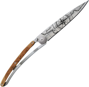 Deejo Terra Tattoo Linerlock 37g Left Hand Juniper Folding Z40C13 Knife 1CBG54