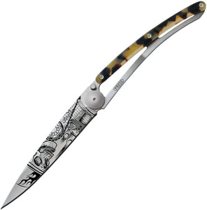 Deejo Tattoo Linerlock 37g Ride or Die Folding Pocket Knife 1cc202