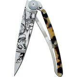 Deejo Tattoo Linerlock 37g Ride or Die Folding Pocket Knife 1cc202