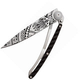 Deejo Polynesian Tattoo Linerlock 37g Carbon Fiber Folding Z40C13 Knife 1CC539