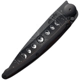 Deejo Tattoo Linerlock 37g Moon Phase Design Ebony Wood Folding Pocket Knife 1GB162