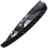 Deejo Tattoo Linerlock 37g CF Howl Carbon Fiber Folding Pocket Knife 1gc104