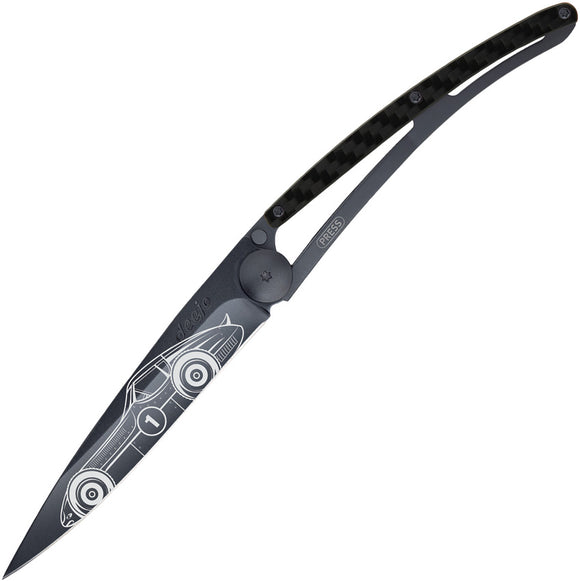 Deejo Tattoo Linerlock 37g Carbon Fiber Bolide Folding Pocket Knife DEE1GC105