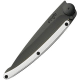 Deejo Tattoo Linerlock 37g White Gold Framelock Folding Black Pocket Knife gm011