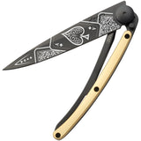 Deejo Tattoo Linerlock 37g Good Luck Framelock Folding Pocket Knife gm021