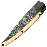 Deejo Tattoo Linerlock 37g Lion Framelock Folding Pocket Knife gm022