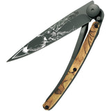 Deejo Tattoo Linerlock 37g Deer Design Camo Aluminum Folding Pocket Knife 1GM027
