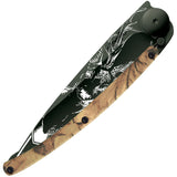 Deejo Tattoo Linerlock 37g Deer Design Camo Aluminum Folding Pocket Knife 1GM027