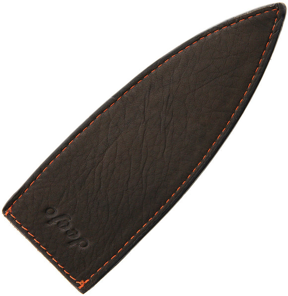 Deejo 37g Knife Orange Stitching Bulk Packed Black Natural Leather Sheath 502