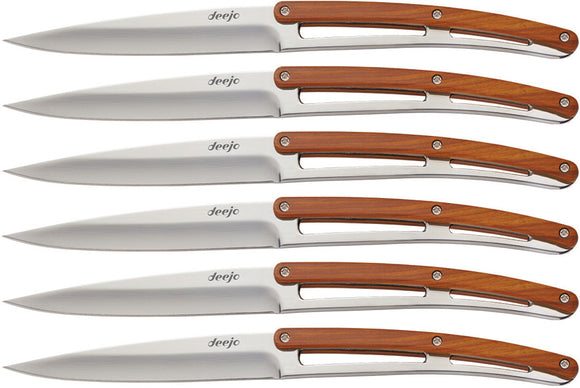 Deejo Steak Knife Set of 6 Kitchen Coral wood knives 6ab005