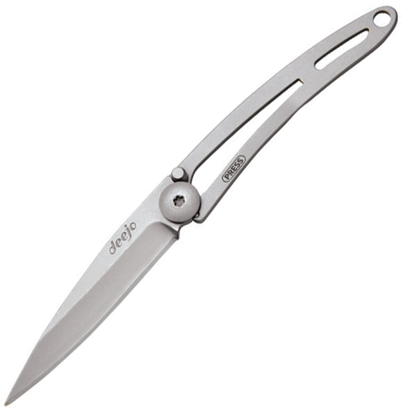 Deejo Stainless Linerlock Folding Pocket Knife - 15 Gram Matte Finish - 7CN000