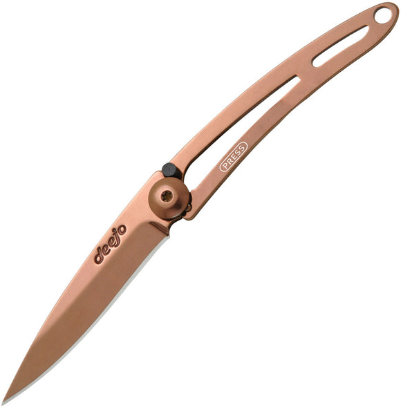 Deejo Linerlock 15g Copper Folding Pocket Knife 7hn004