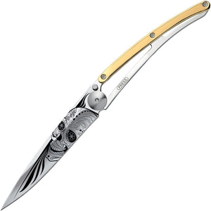 Deejo Tattoo Linerlock 27g Skull Framelock Folding Pocket Knife am021