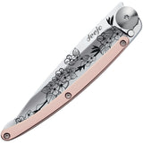 Deejo Tattoo Linerlock 27g Cherry Framelock Folding Pocket Knife am023