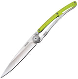 Deejo Yellow Linerlock Folding Pocket Knife - 27 Gram  Mirror Polish Finish - 9AP004