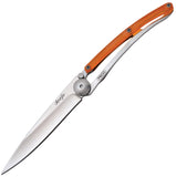Deejo Orange Linerlock Folding Pocket Knife - 27 Gram Mirror Polish Finish - 9AP005