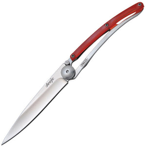 Deejo Red Linerlock Folding Pocket Knife 27g  Mirror Polished Finish - 9AP006