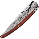 Deejo Linerlock 27g Tree Coralwood Folding Pocket Knife 9cb101