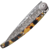 Deejo Linerlock 27g Turtle Nouveau Folding Pocket Knife 9cc201