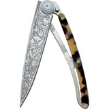 Deejo Linerlock 27g Turtle Nouveau Folding Pocket Knife 9cc201