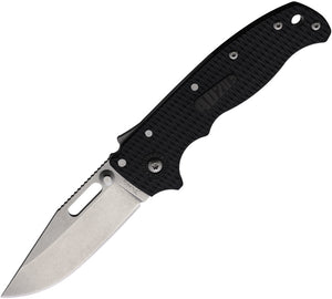 Demko Knives AD 20.5 Shark Lock Black Folding AUS-10A Clip Point Knife 205F12