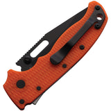 Demko AD 20.5 Shark-Lock Orange G10 Folding DLC D2 Steel Clip Pt Knife 205F16B