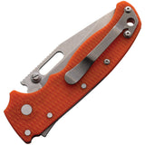 Demko AD 20.5 Shark-Lock Orange G10 Folding D2 Steel Clip Pt Pocket Knife 205F16