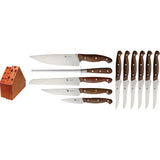 Diafire Gourmet Classic 12pc Set Walnut Wood Stainless Steel Blades w/ Wooden Block 91033